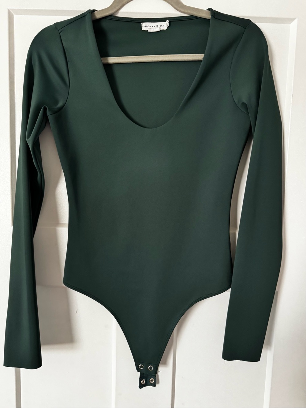 Good American Emerald Green Long Sleeve Bodysuit - S